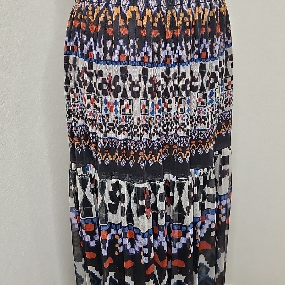 Lapis Boho Mulicolor Patterned Maxi Skirt Size M - Picture 3 of 8